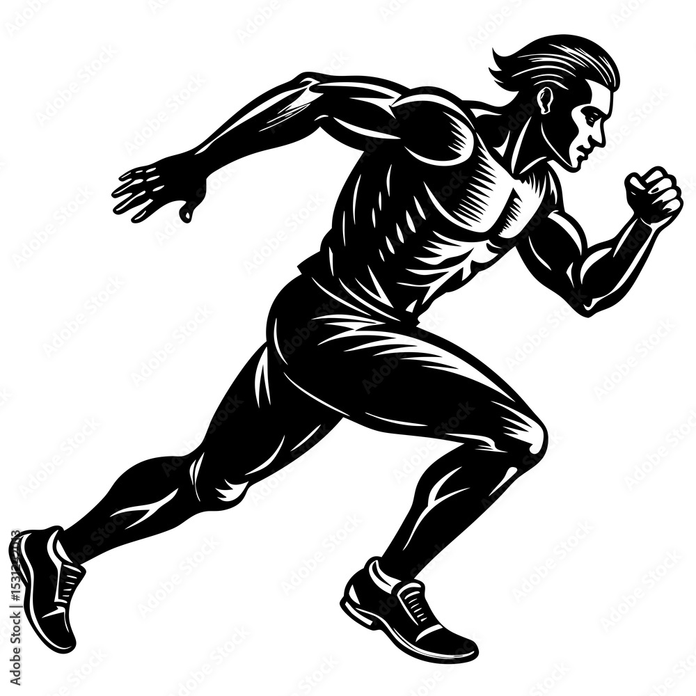 Naklejka premium a man running silhouette