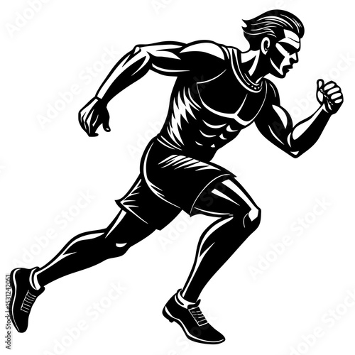 a man running  silhouette