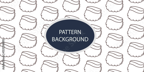 handrawn outline art sushi kawaii pattern ackground design