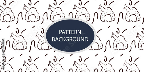 handrawn outline art sushi kawaii pattern ackground design