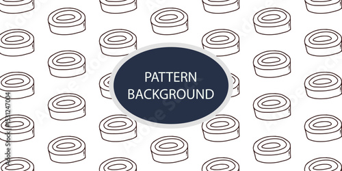 handrawn outline art sushi kawaii pattern ackground design