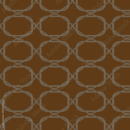Seamless geometric pattern with repeating octagonal shapes in brown and gray tones