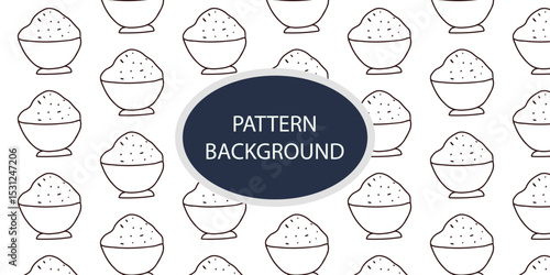 handrawn outline art sushi kawaii pattern ackground design