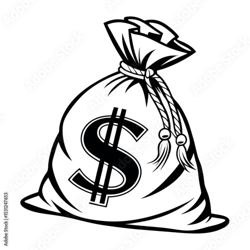 Bag of money: a symbol of wealth, investment, and financial success