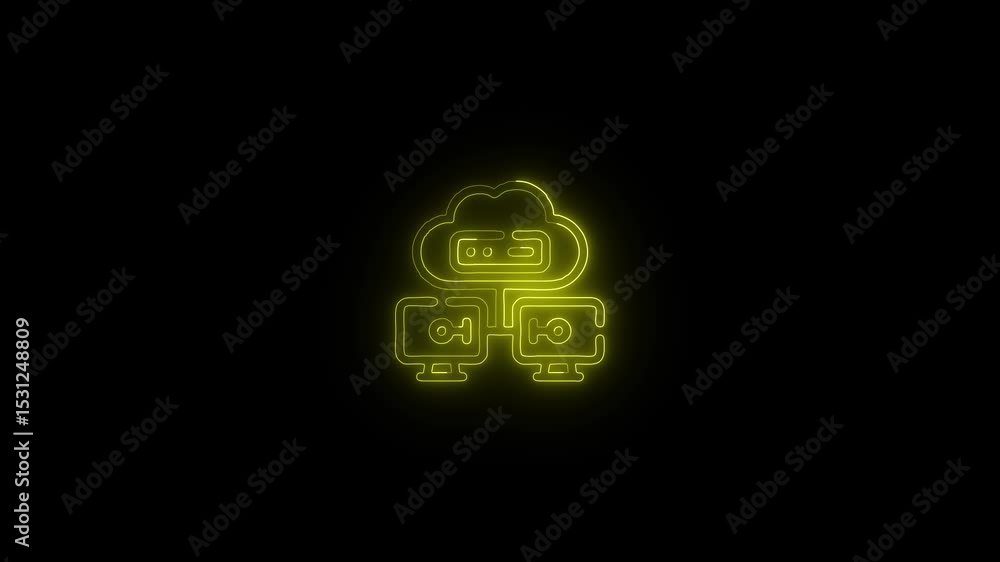 Cloud Network Icon HD Video black background Cloud Network Icon HD Video black background