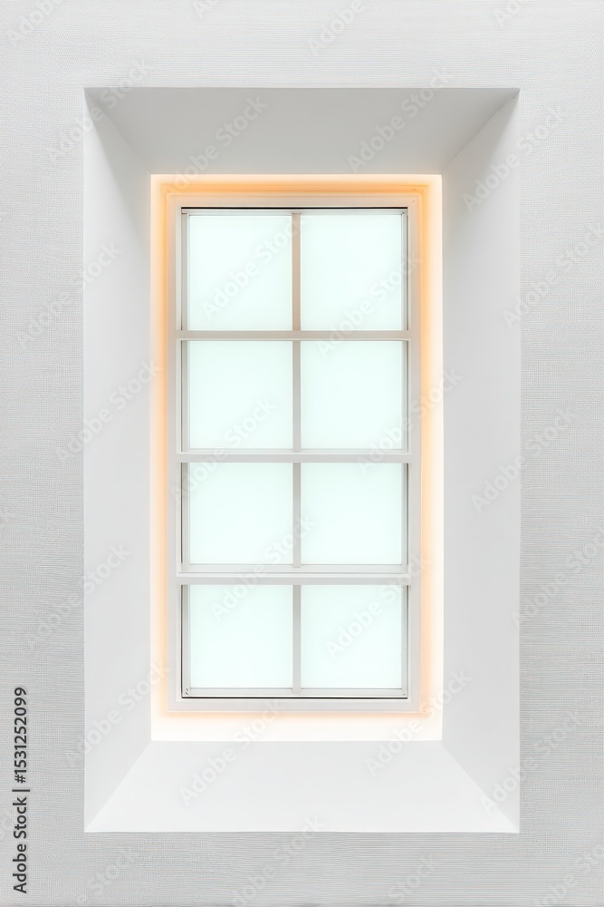 Brightly Lit White Window in Minimalist Setting Brightly Lit White Window in Minimalist Setting