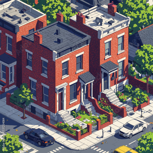 Residential buildings in urban setting