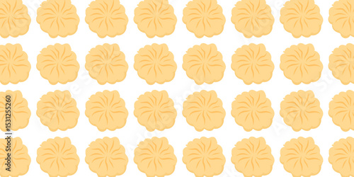 Cookies pattern background.  illustration with biscuit and oatmeal cookies. cartoon elements isolated on monochrome background.