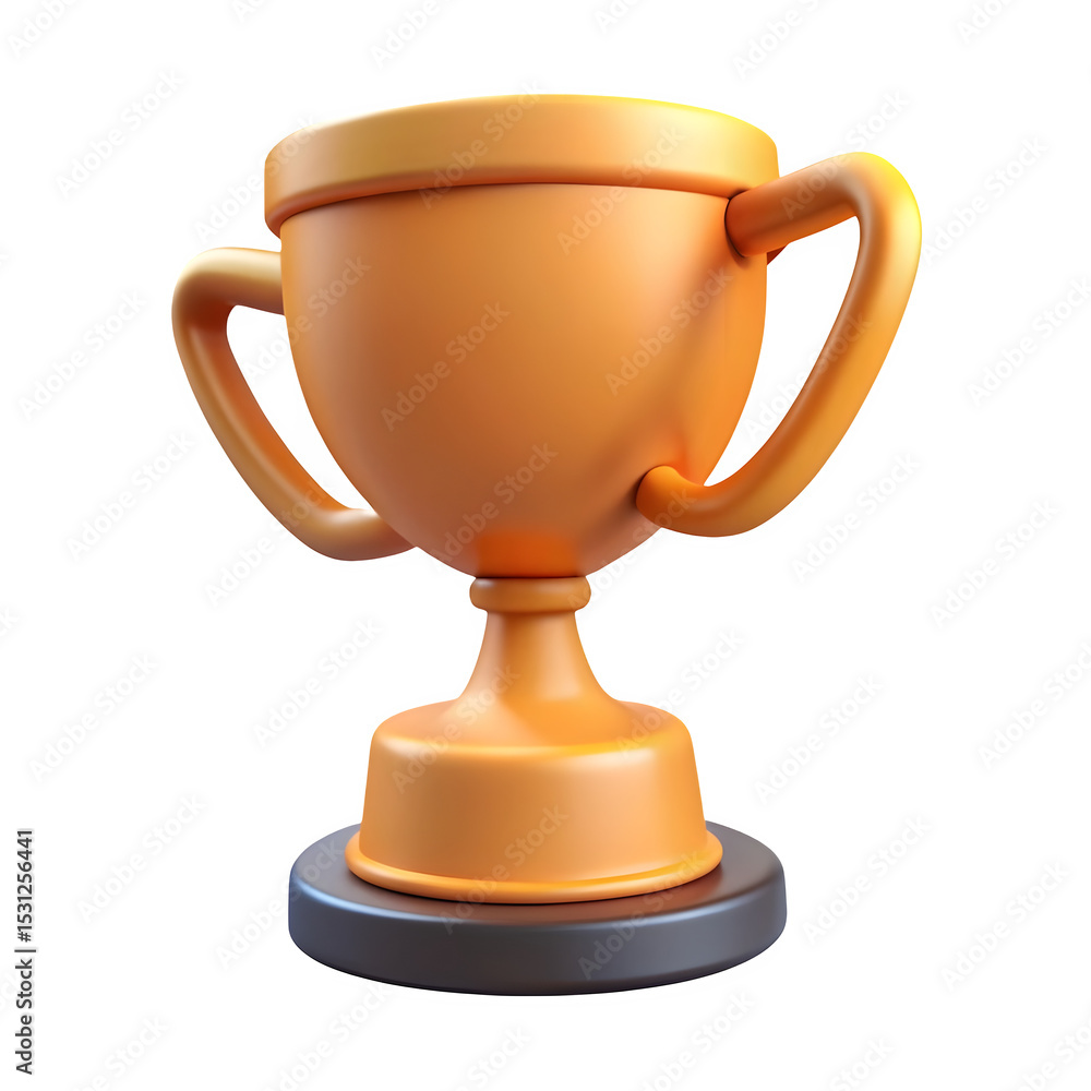 Orange cartoon trophy cup isolated on transparent background Orange cartoon trophy cup isolated on transparent background