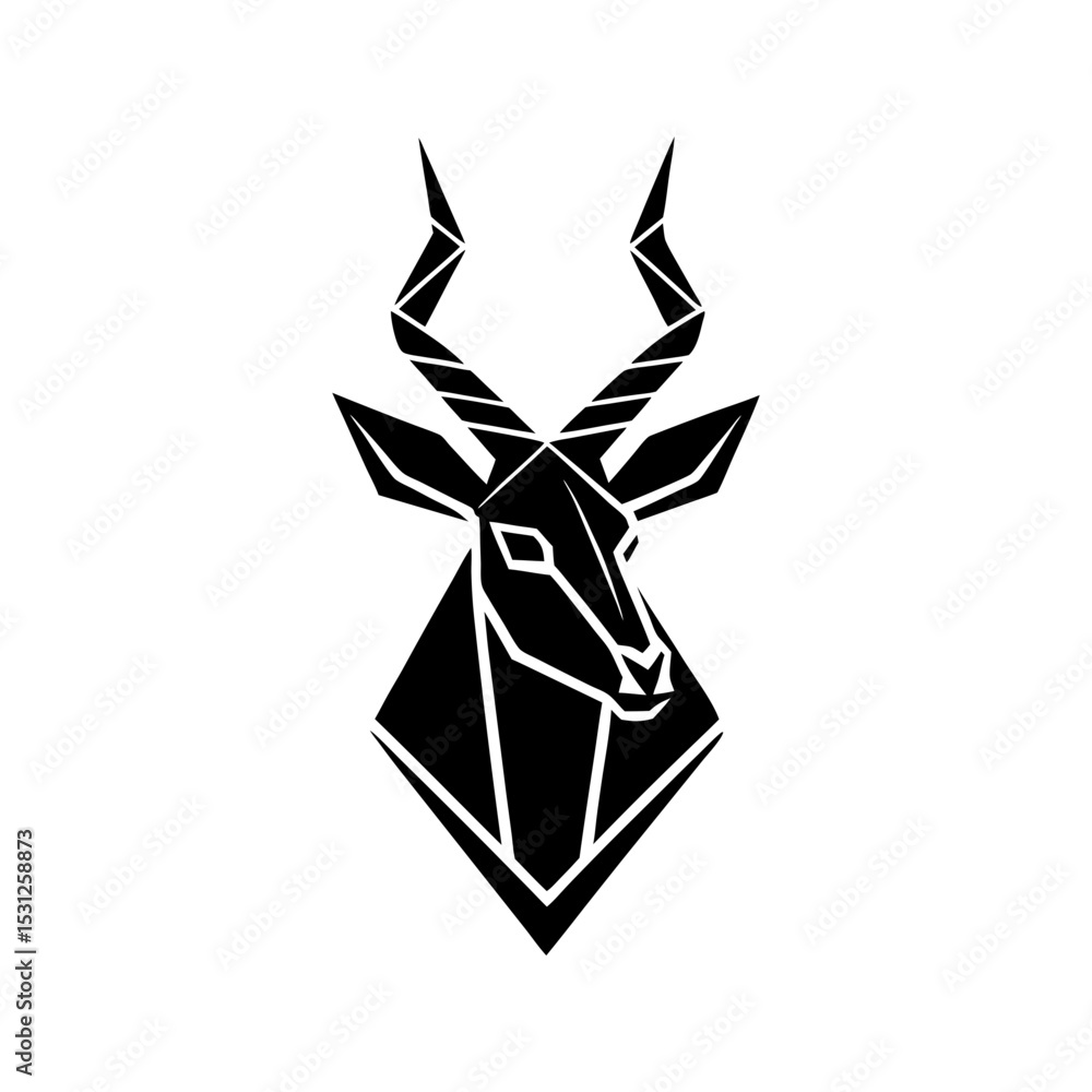 Geometric antelope head logo icon vector illustration Geometric antelope head logo icon vector illustration