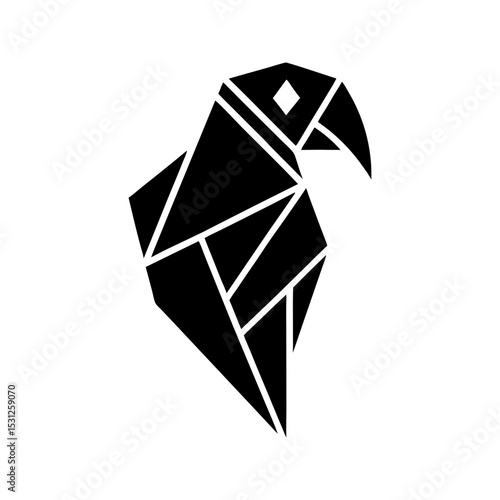 Geometric parrot head logo icon vector illustration
