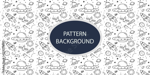 Space background. Space doodle illustration. Vector illustration
