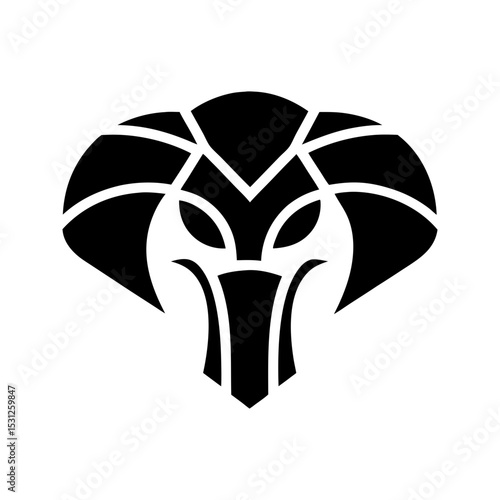 Geometric ram head logo icon vector illustration