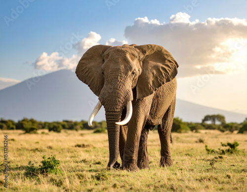 African elephant isolated on white background