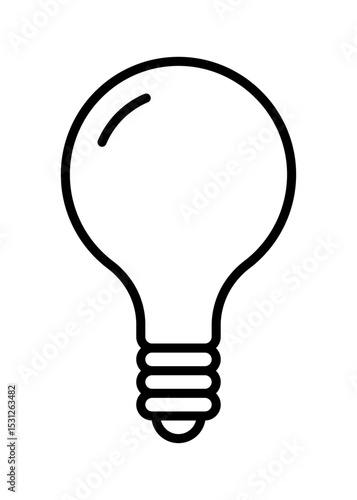 電球　アイコン　シンプル　黒線　ベクター