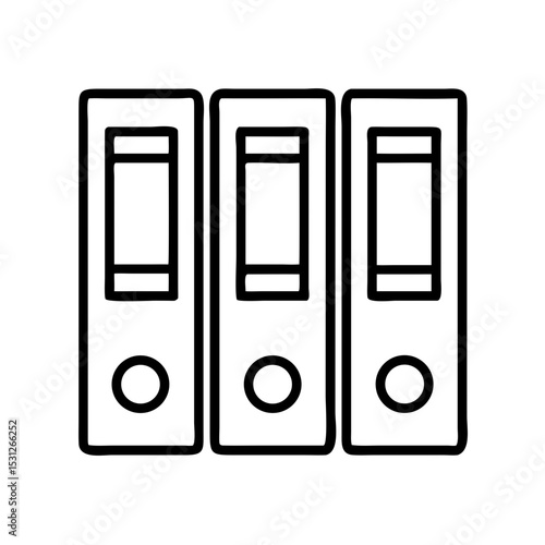 Elegant Line Icon of Archive Folders – Minimalist Office Storage Illustration

