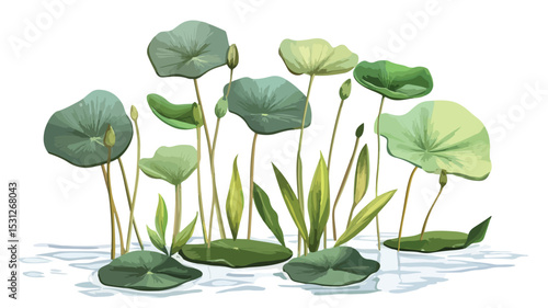 Aquatic Plant Vector Isolated Illustration for Nature Designs