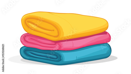 Modern Bathroom Towel Vector Illustration for Design Projects and Decor Ideas