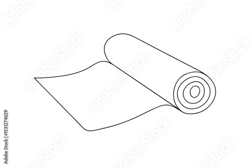 Rolled up fabric line drawing simple design illustration