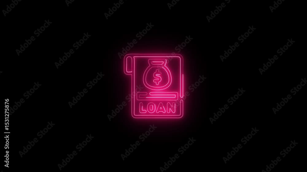 Loan Application Icon HD Video black background Loan Application Icon HD Video black background