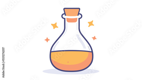 Scientific Laboratory Flask Vector Illustration