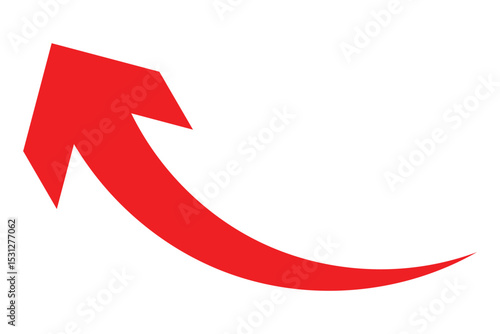red arrow. Red curve arrow vector. Red arrow icon. curve arrow icon. flat style.