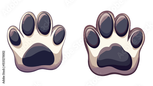 Professional Open and Closed Paw Sign Vector Illustration for Design Projects