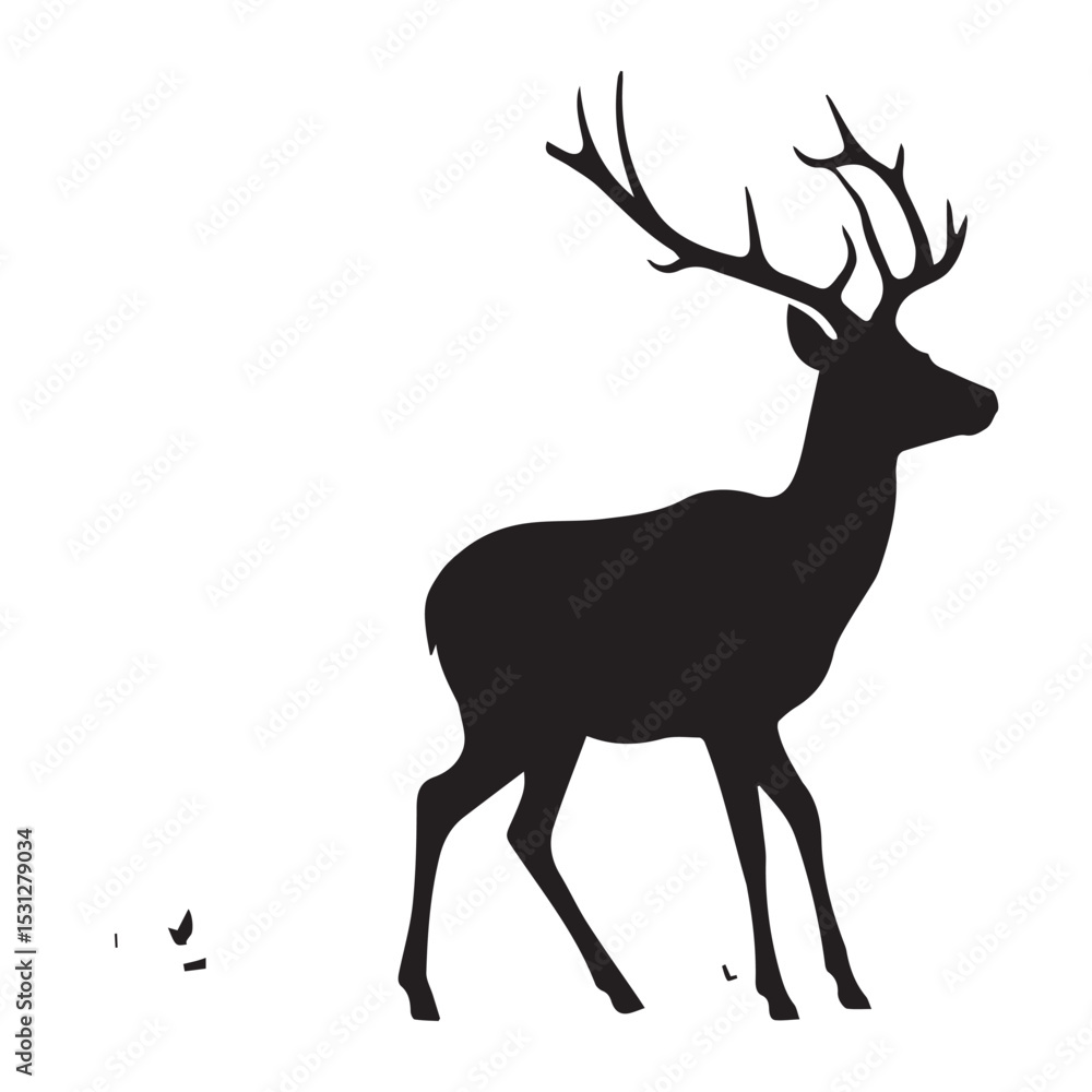 Obraz premium Majestic deer silhouette with antlers