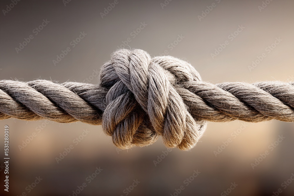 A close up of a rope with a knot on it A close up of a rope with a knot on it