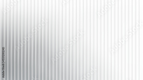 Background wall pattern with metal panel and white glass roof. Iron siding plate of zinc container and steel sheet effect. 3D silver wave on house aluminum profile with ribbed transparent design.