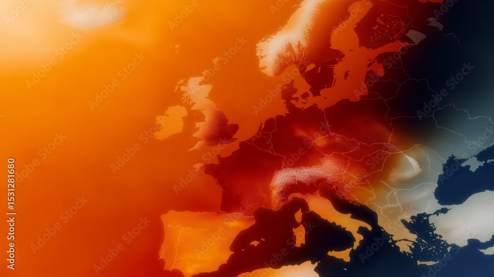 Obraz premium Europe faces an extreme heatwave, altering landscapes and daily routines in the fight for relief Generative AI
