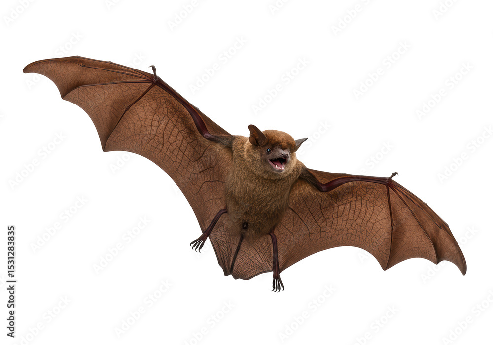 Obraz premium Isolated Bat in Flight with Spread Wings