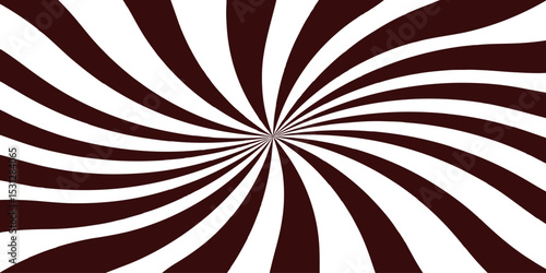 Abstract vivid spiral pattern featuring alternating coffee and white wavy radial lines.Swirling lines twist outward with curvature with motion.  nougat dessert wallpaper for template, banner, post