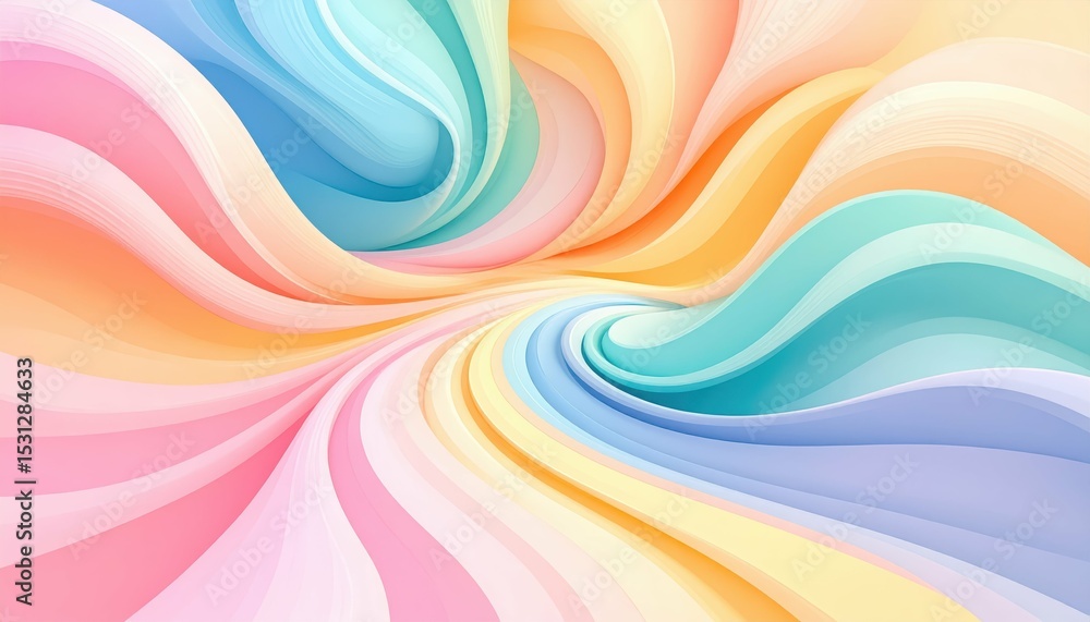 Obraz premium Dreamy Pathway of Soft Swirling Pastel Colors in Gentle Harmony
