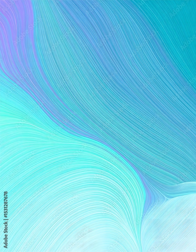 Fototapeta premium Flowing turquoise and lavender lines create a calming abstract background design.