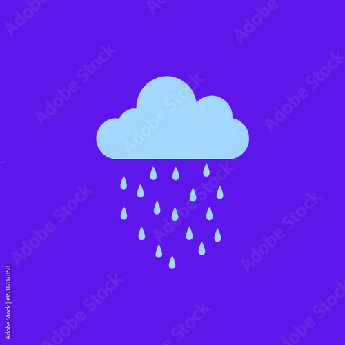 Simple Rain Cloud Icon: Weather Graphic for Websites and Apps