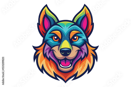 Dog Head Mascot Logo Vector Elements Illustration, Playful Dog Mascot Icon face