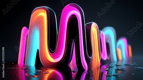 Futuristic neon lights with dynamic abstract patterns, glowing in vivid colors, evoking a sense of energy and innovation.