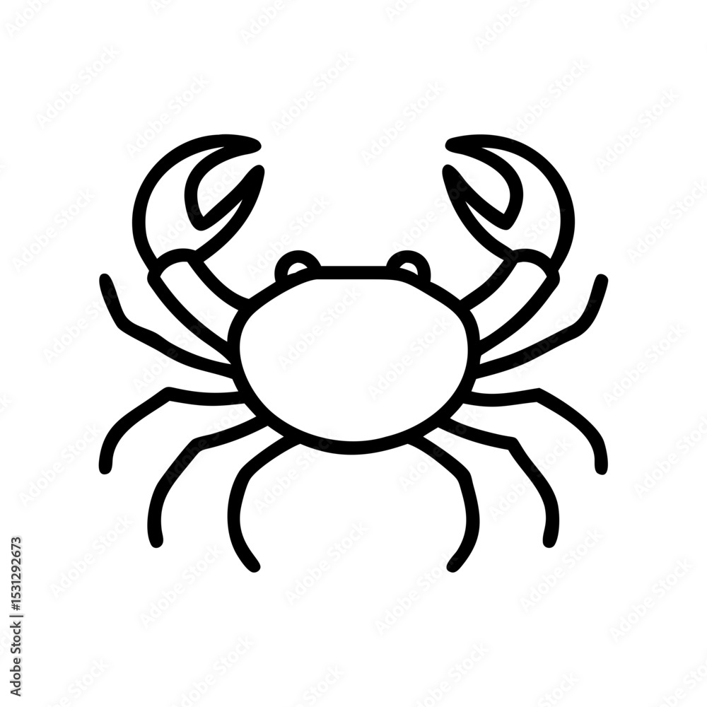 Crab black and white silhouette on white background Crab black and white silhouette on white background