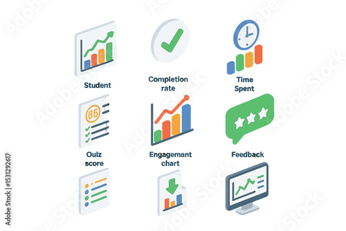Infographic illustrating educational performance metrics and progress tracking