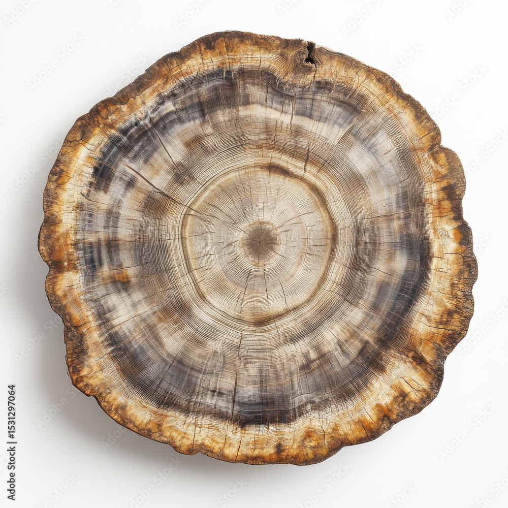 Cross section of tree trunk isolated on white background Cross section of tree trunk isolated on white background