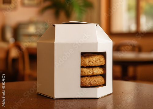 white cookie wrapper on wooden table