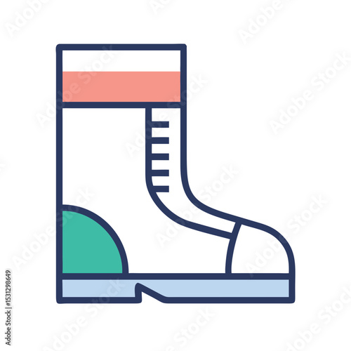 Dielectric boot with a zipper in modern flat design 