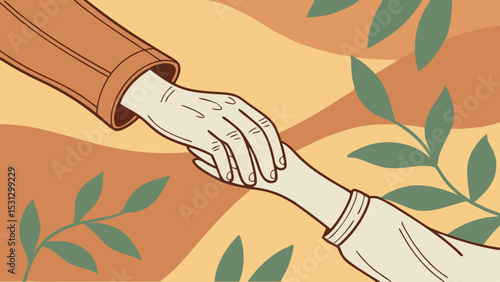 Hands of Hope: Compassionate Support & Human Connection Illustration