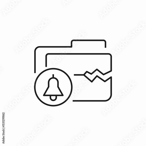 crack folder icon sign vector