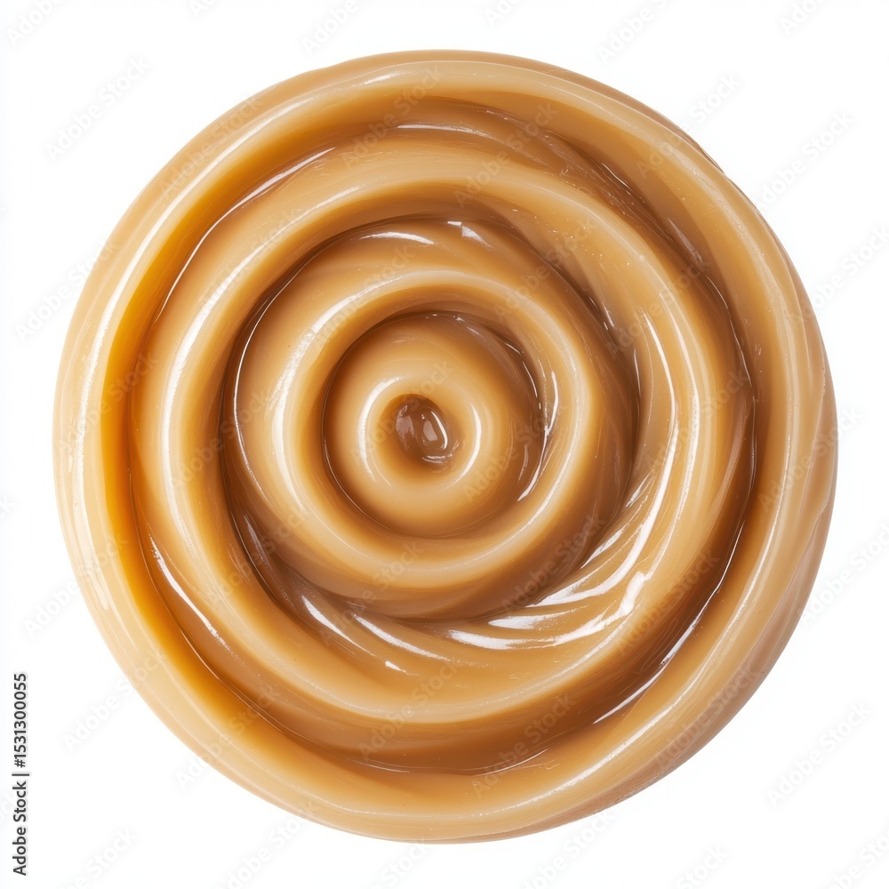 Swirled caramel candy isolated on white background Swirled caramel candy isolated on white background