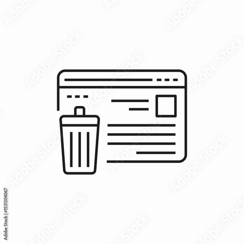 website delete icon sign vector