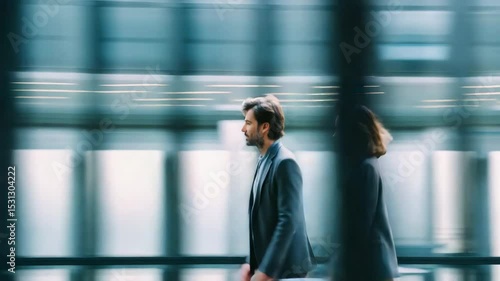 Wallpaper Mural Business professionals walking quickly in modern hallway
 Torontodigital.ca