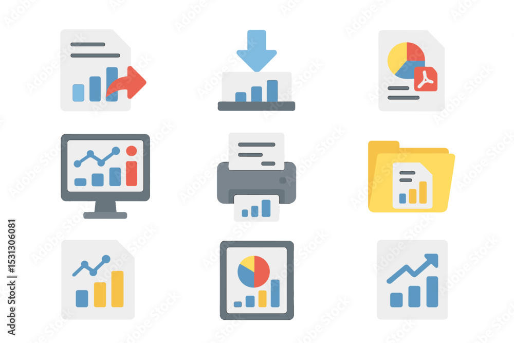 Infographic elements for data visualization and document management Infographic elements for data visualization and document management