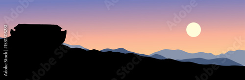 Biblical Noah's Ark. Vector drawing
